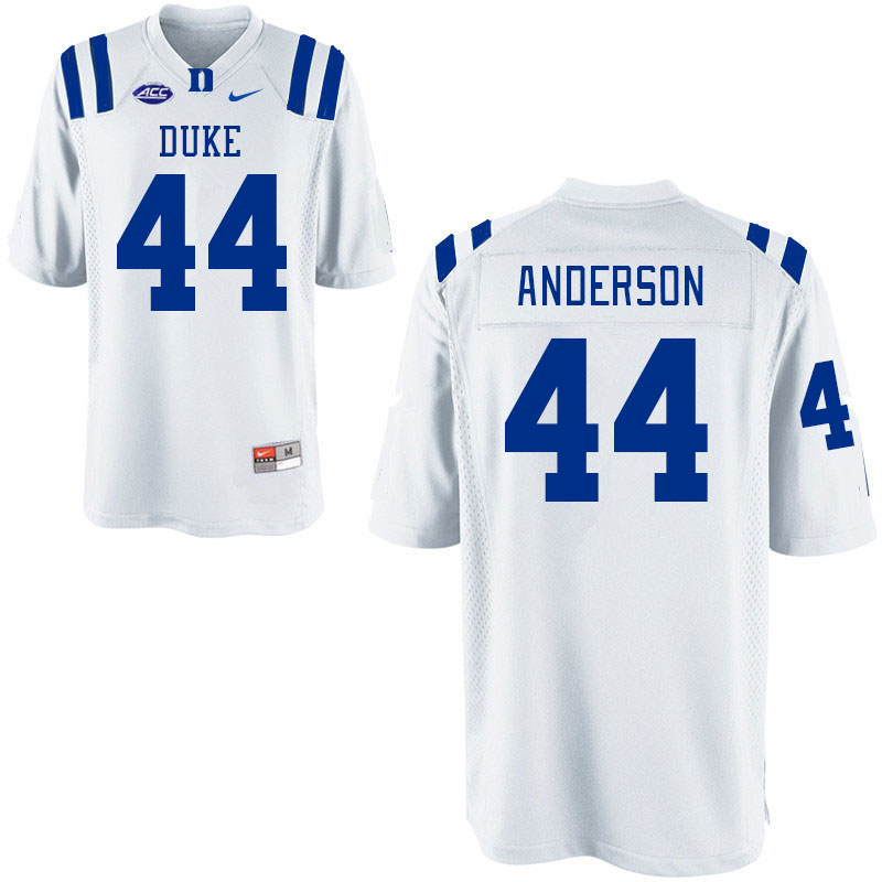 Men #44 David Anderson Duke Blue Devils College Football Jerseys Stitched-White